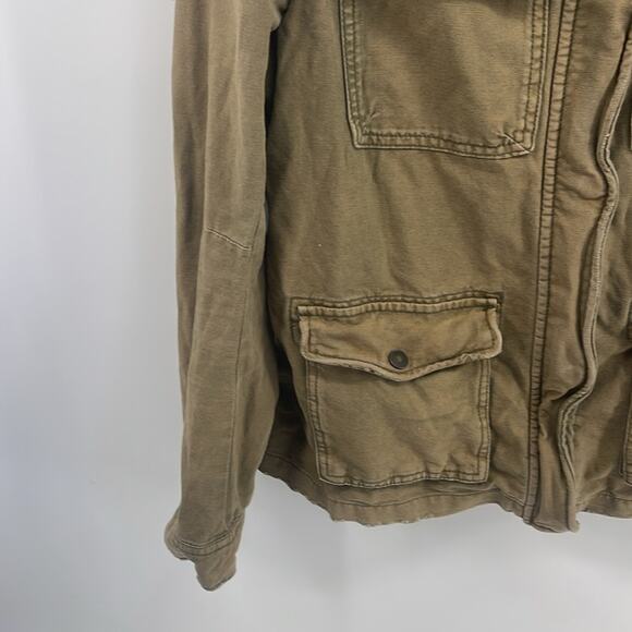 Free People distressed full zip mock neck field utility army jacket sz M - Picture 3 of 8